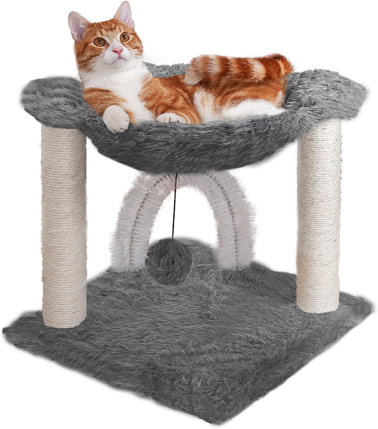 Furhaven Tiger Tough Cat Tree Interactive Playground w/ Toys